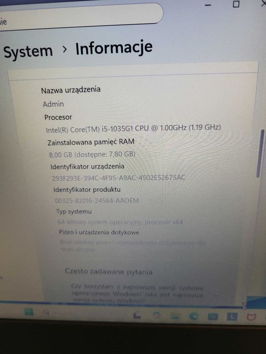 4343/25 Laptop Lenovo V14-IIL i5/8BG/238GB SSD