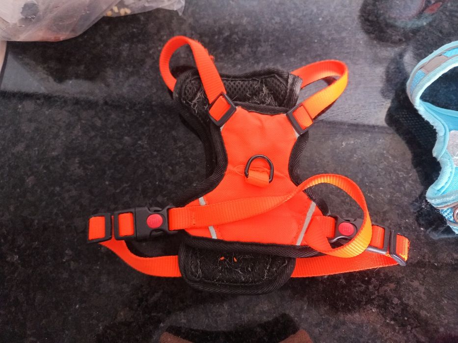 Dois arnês da marca Puppia XS, para cachorros muito pequenos.