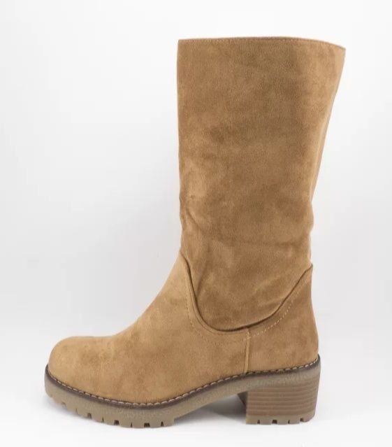 Botas imitação de camurça