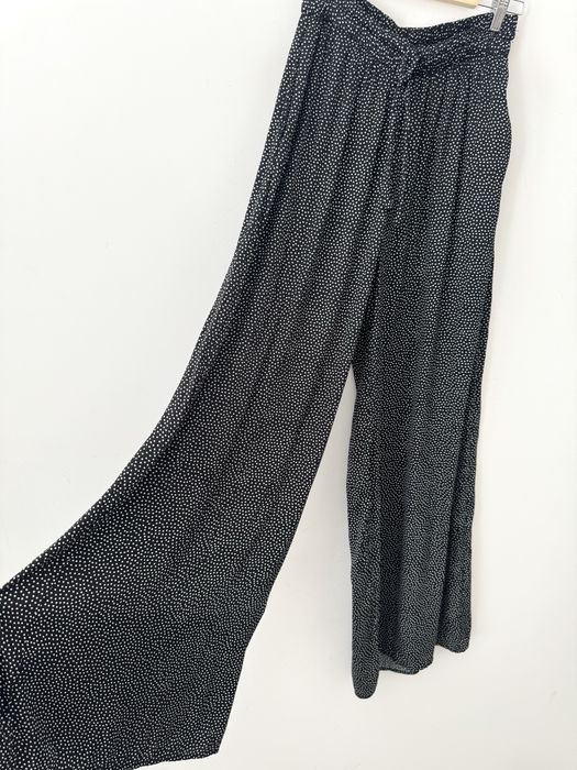 ZARA satynowe spodnie palazzo Groszki Wide leg