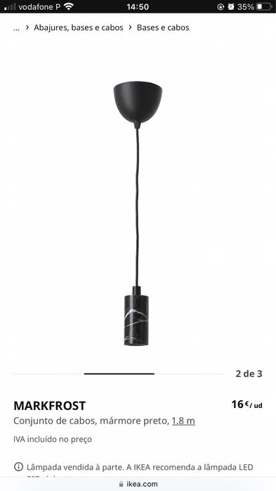 Iluminacao em marmore preto