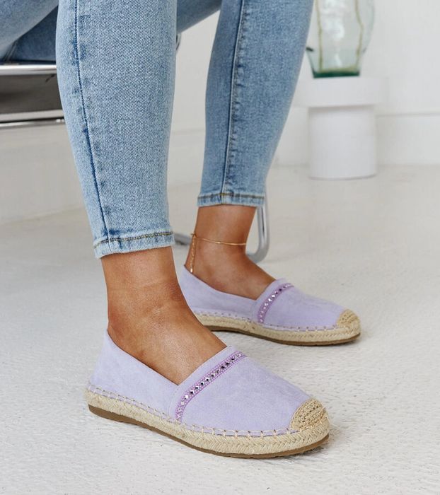 Fioletowe espadryle z cyrkoniami Abia