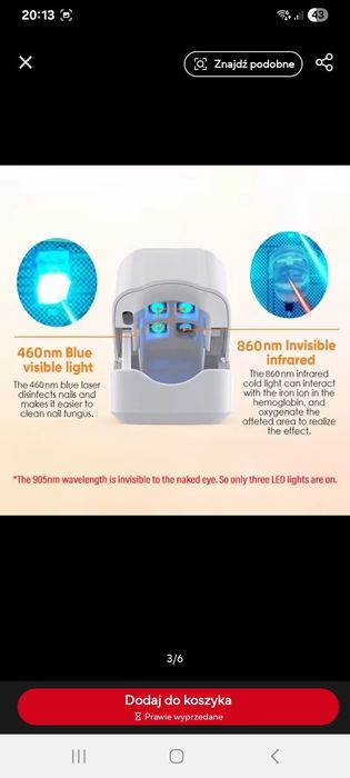 Laserowy Usuwacz grzybicy z paznokci