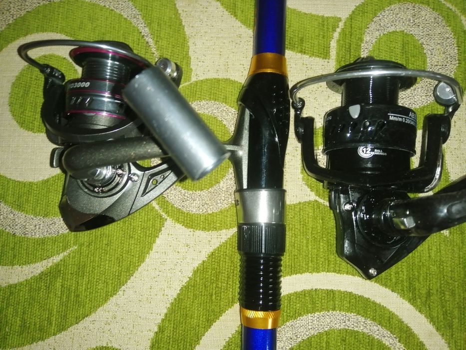 2 wędki teleskopowe 3m z kołowrotkami nowe