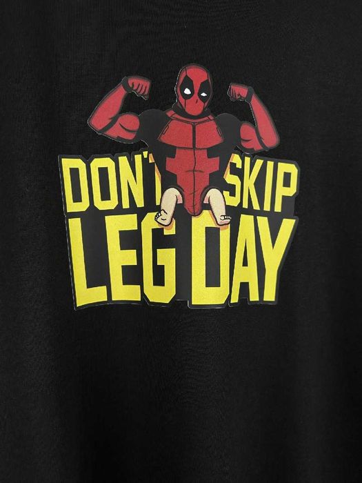 Koszulka - Don't skip leg day Gym T-shirt na siłownię Tee Deadpool (Rozmiar L)