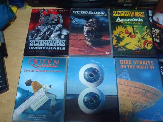 lote 9 dvds musicais bon jovi ,u2, ricky martin,killers,