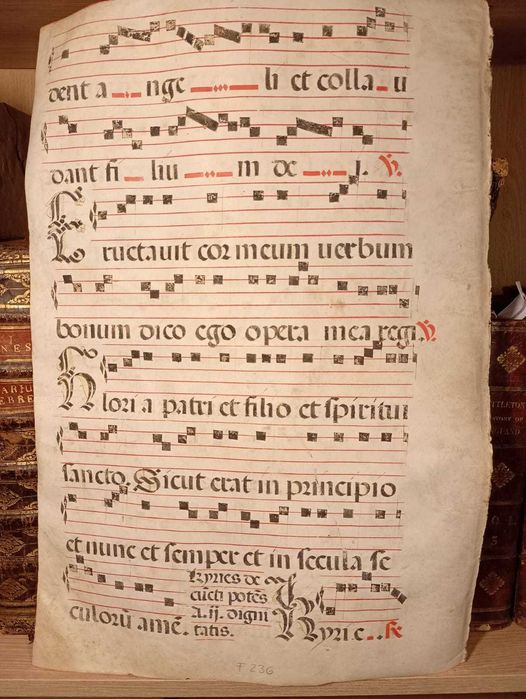 Stary Manuskrypt Folio ok. 1490 Graduał Średniowieczny - Karta