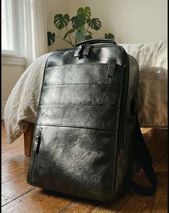 Plecak miejski damski męski do samolotu bagaż podręczny kabinowy skóra