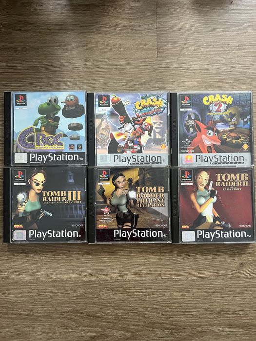 Zestaw gier PlayStation 1, Tomb Raider, Croc, Crash….