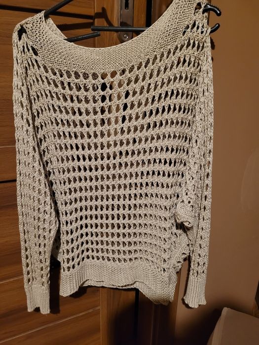 Sweter ażurowe beż damski  L  bdb