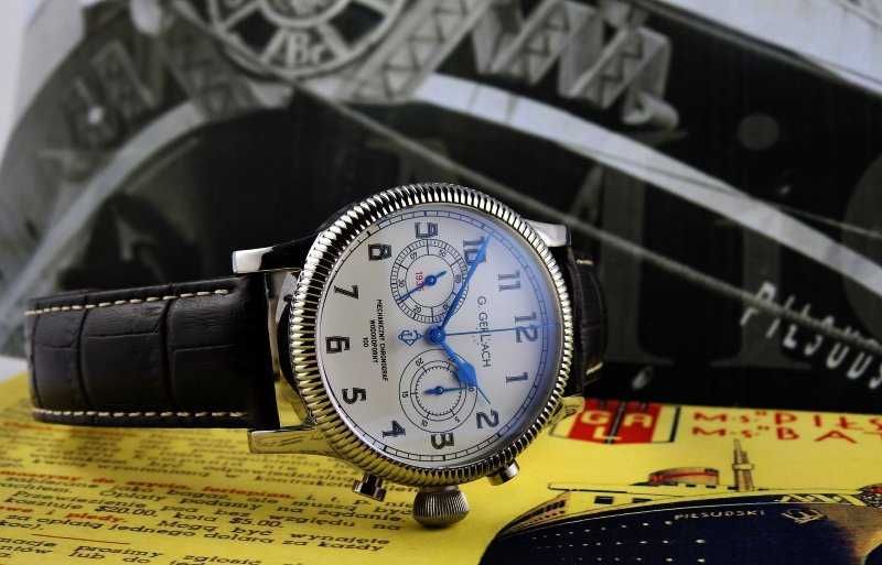 Zegarek męski m/s Piłsudski - chronograf mechaniczny. G. Gerlach NOWY