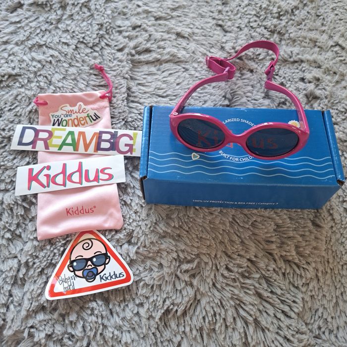 Różowe okulary polaryzacyjne Kiddus (0-18m) z paskiem