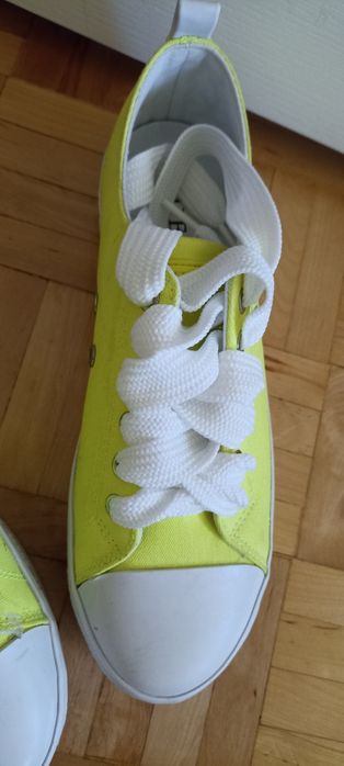Trampki tenisówki Guess neonowo żółte 40