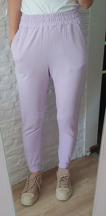Spodnie dresowe lilowe bawelna nowe