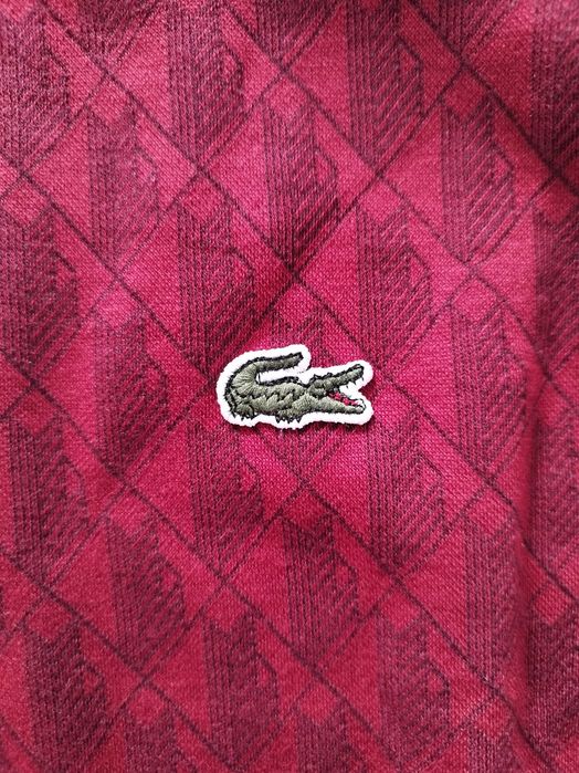 Dres męski Lacoste monogram, L, burgund, czerwony, bordo