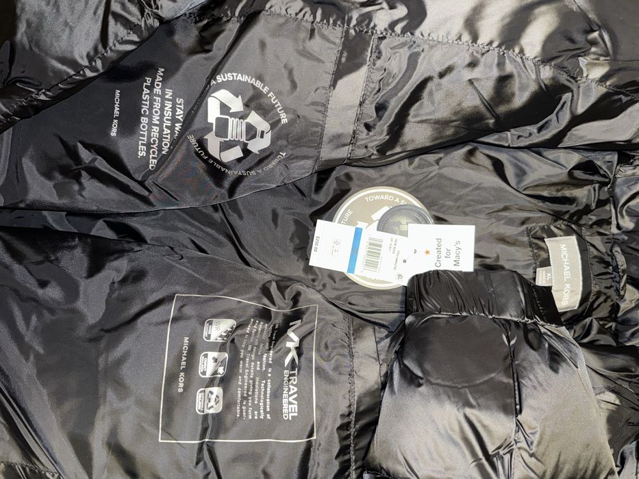 Michael Kors Men's Heavyweight Metallic Finish Hooded Puffer Jacket