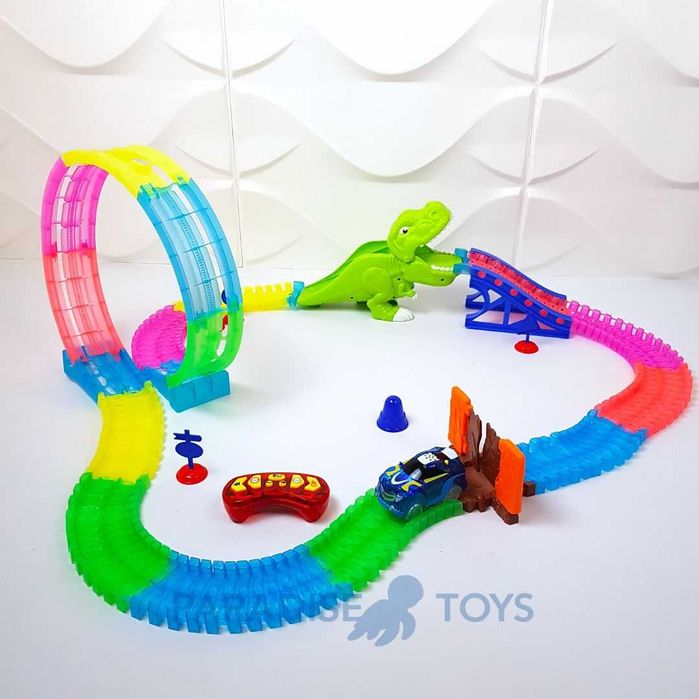 Трек з динозавром паром пультом та світлом гучним риком Хіт для дітей