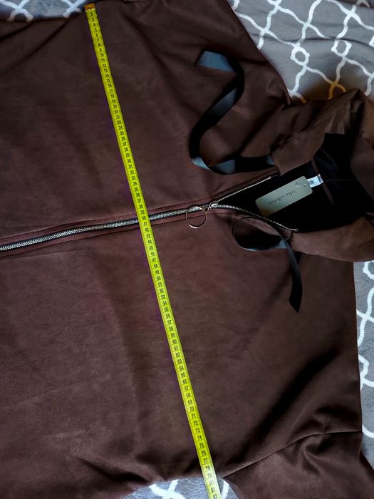Bluza narzutka brązowa z kapturem rozpinana