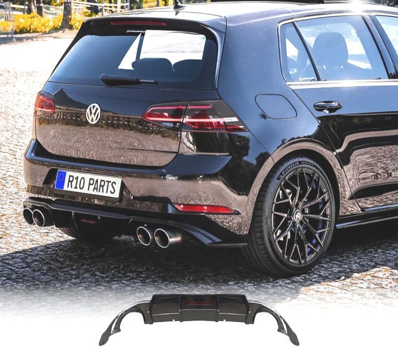 DIFUSOR VOLKSWAGEN VW GOLF 7.5 17-20 + LUZ DE TRAVAGEM LOOK TCR SAÍDA DUPLA