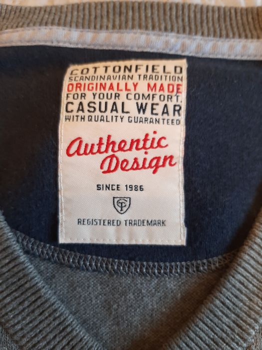 Sweter w serek szary Cottonfield