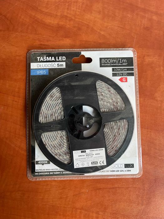 Pasek LED Polux 12 V 28 W 4000 K IP65 5 m barwa dzienna biała