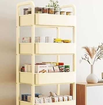 Етажерка мобільна чотириярусна універсальна з металу этажерка 4 полки