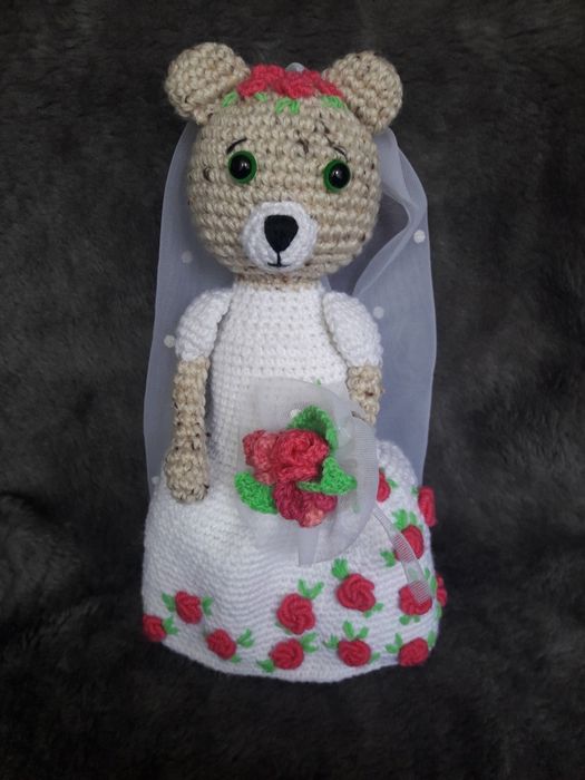 Misie ślubne młoda para dekoracja ślubna prezent handmade