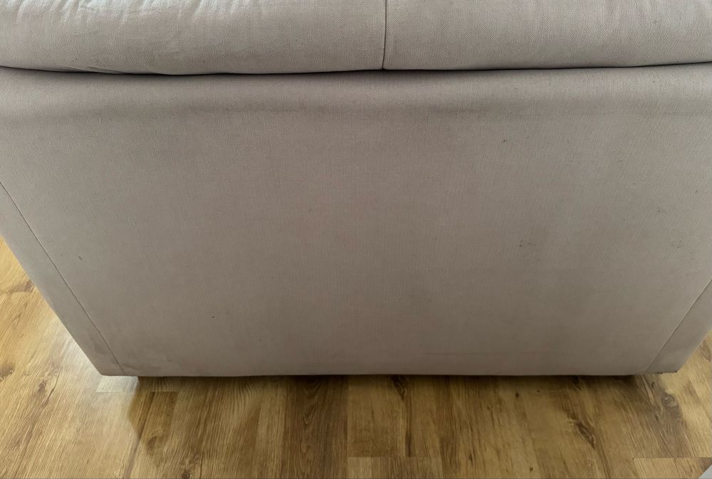Sofa 2-osobowa jasnoszara + szuflada na pościel