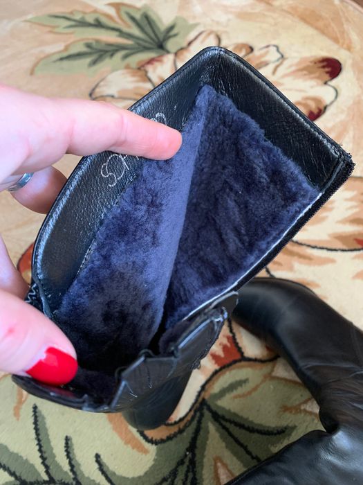 Чоботи жіночі зимові шкіряні на цегейці (сапоги)