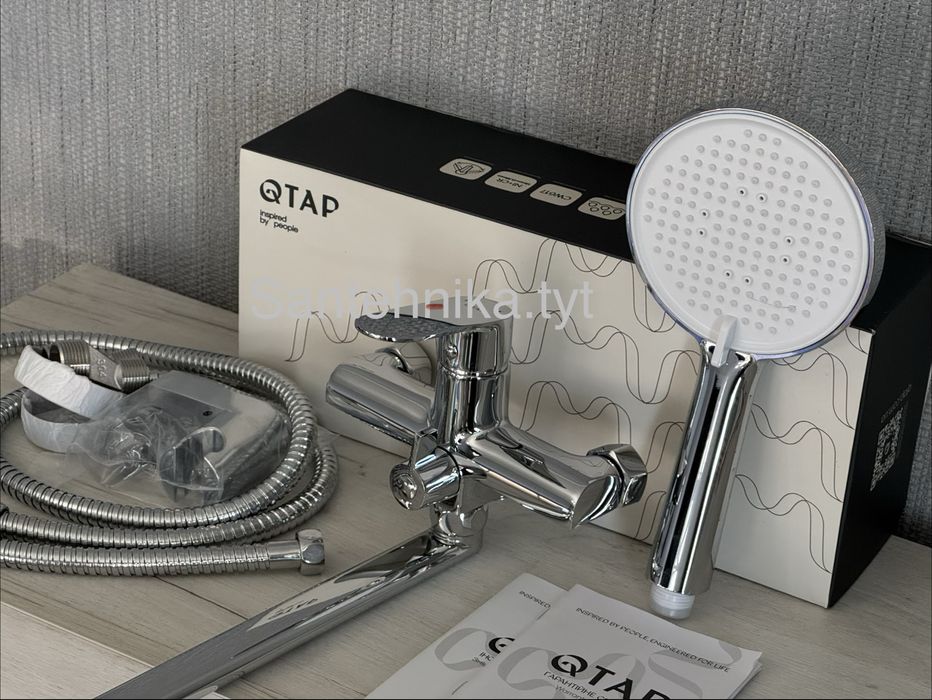 Смеситель кран для ванны Qtap Evia  латунь