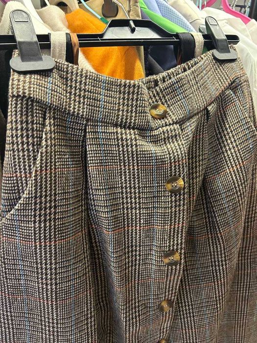 Тепла жіноча спідниця у клітинку (гусяча лапка)