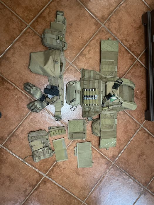 Colete + Cinturão Airsoft - TAN