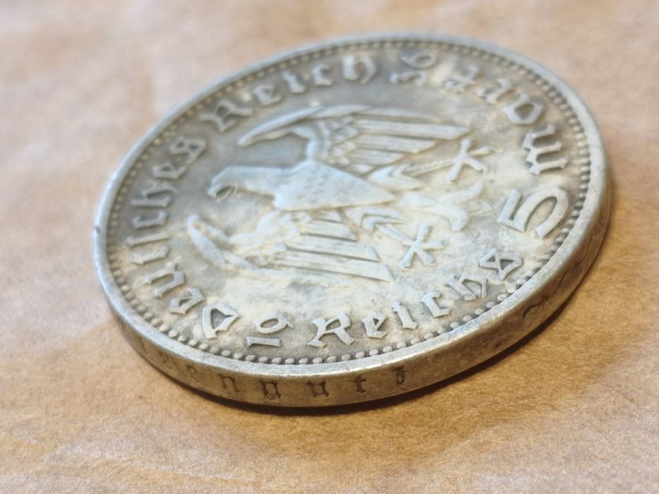 5 marek hindenburg 1936 srebro oryginał