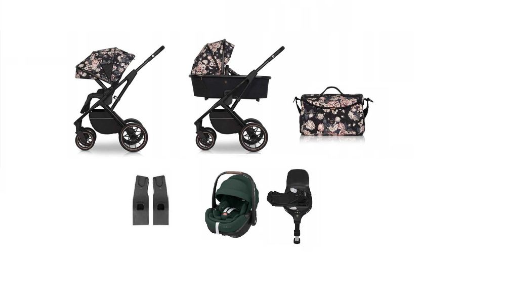 Wózek 4w1 Cavoe AXO Style +Maxi-Cosi Pebble 360Pro² Green +Baza 360Pro