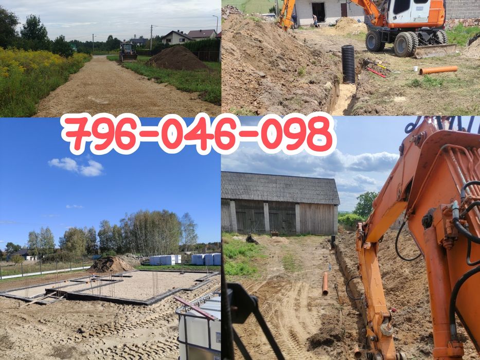 Usługi koparką - wykopy, fundamenty, niwelacje, rozbiórki - Kielce