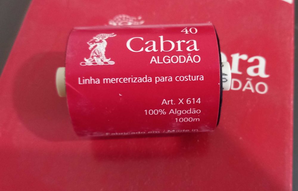 Linha de coser de algodão Cabra 1000m