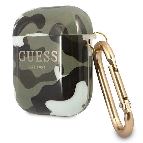 Etui Guess Camo Collection na AirPods 1/2 - zielone