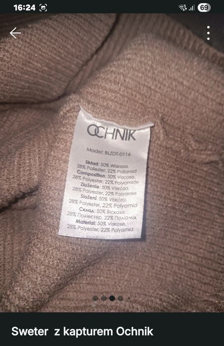 Sweter z kapturem #Ochnik