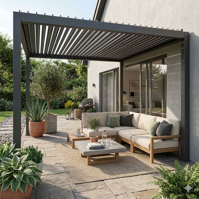 Pergola Tarasowa 3.5x3.5 Ogrodowa Zadaszenie Tarasu Automat+LED Altana