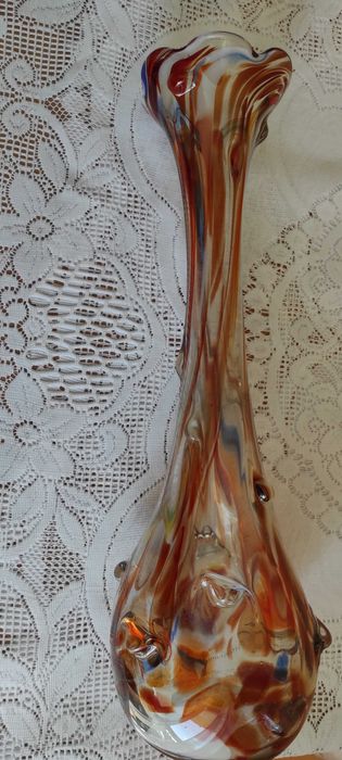 wazon sękacz z Prl-u kolorowe szkło wysokość 40,5cm