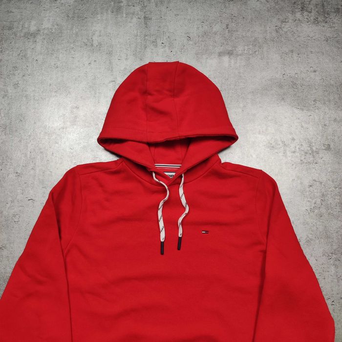 MĘSKA Bluza z Kapturem PREMIUM Hodie Tommy Hilfiger Jeans Czerwona Haft