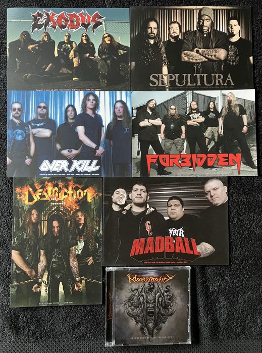 Postais Exodus Overkill Destruction Sepultura Forbidden Madball
