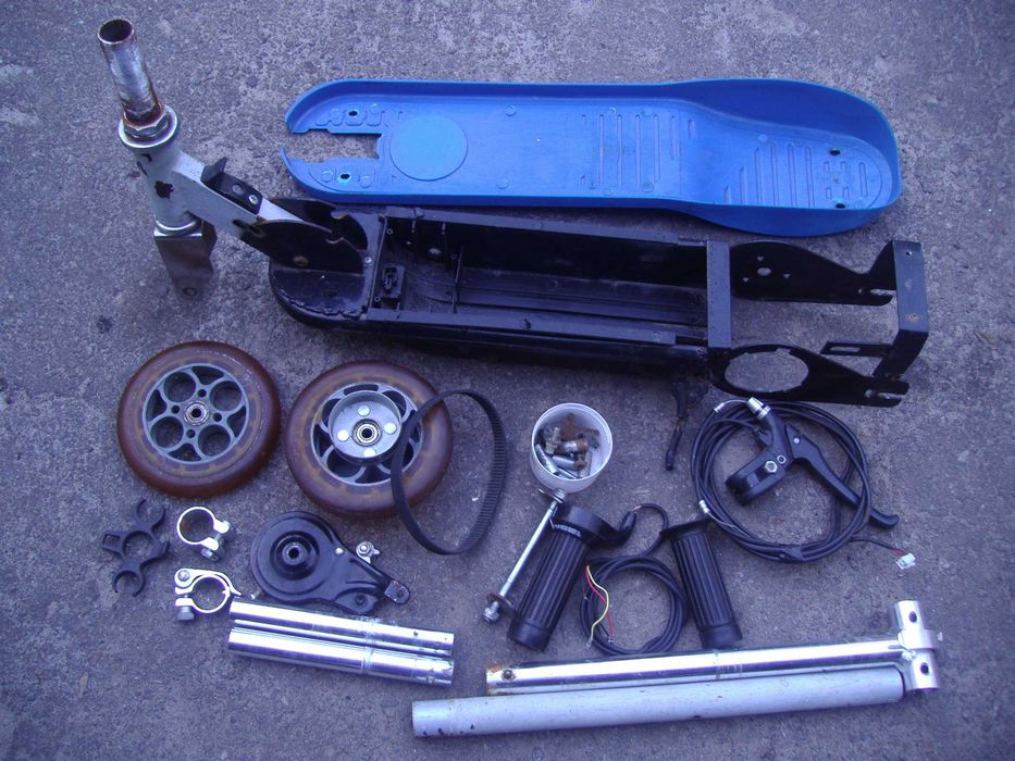 Электросамокат детский (рама,вилка,руль,бокс,накладка)