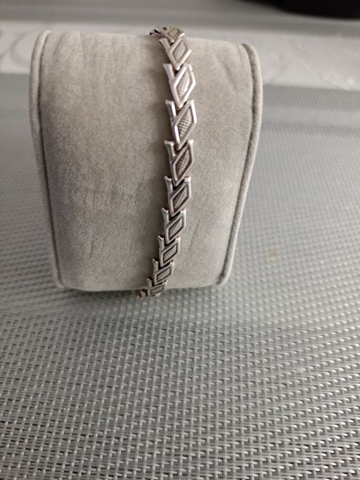 Srebrna, stara bransoletka, srebro próby 925 PT, 18cm
