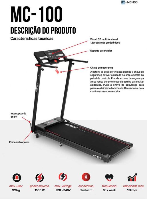 Passadeira MC-100, com suporte para tablet.