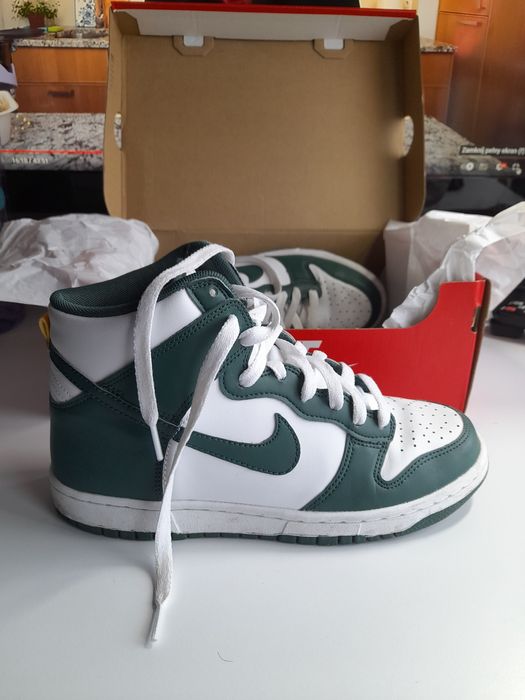 Oryginalne Nike dunk high zielone buty okazja