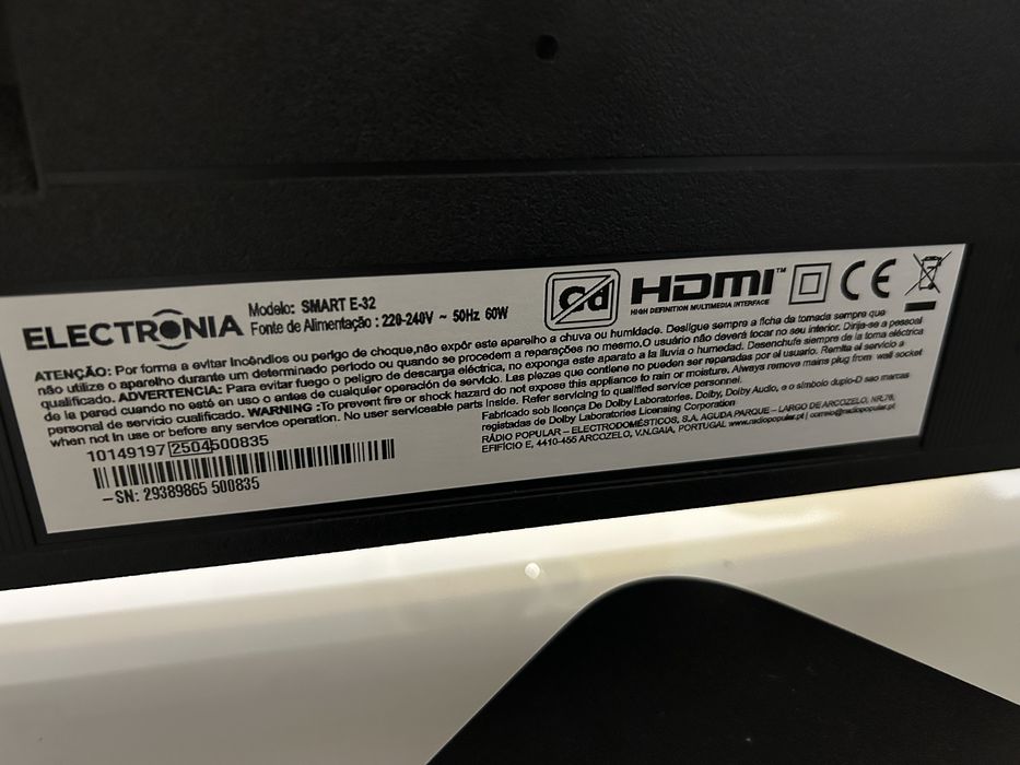 Tv smart Electronia 32 polegadas