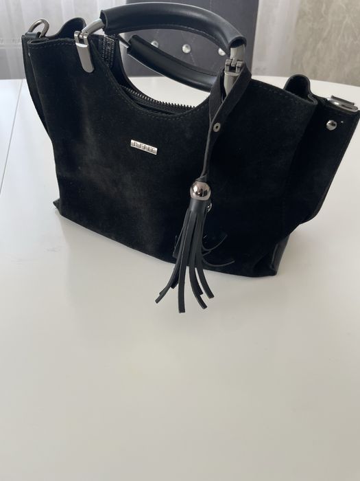 Сумка натуральна шкіра та замш