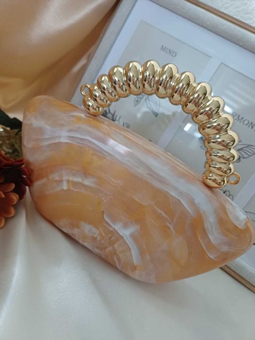 Torebka Wieczorowa - Akrylowa mozaikowa kopertówka