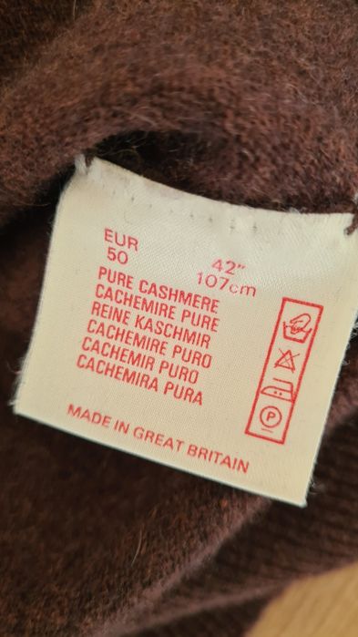 Sweter Golf 100% Kaszmir. Czekoladowy. Rozmiar XL 50. Zapinany